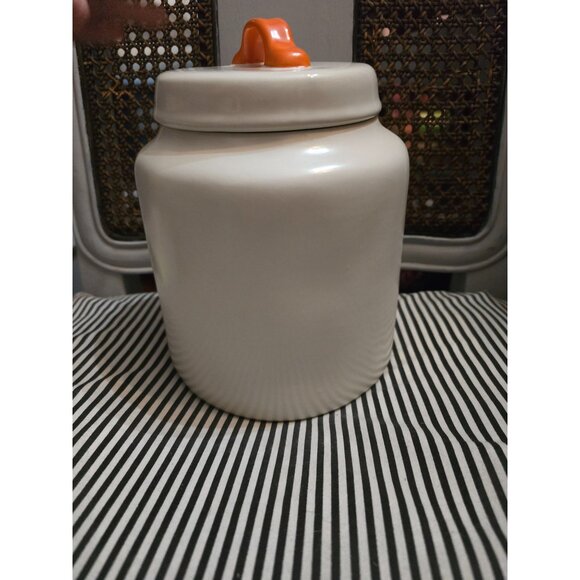 NWT Rae Dunn Happy Halloween Chubby Cannister Orange Handle - Picture 6 of 11